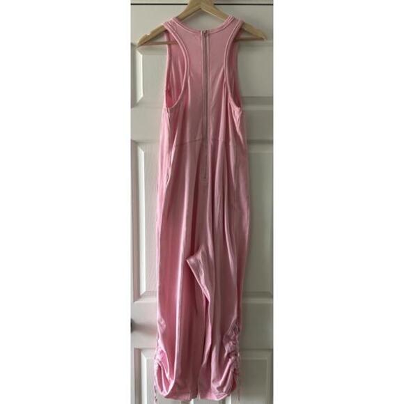 Free People Dupe Jumpsuit Tie Botton One Piece Sz L Pink Wash Boho Slouchy - Picture 5 of 8